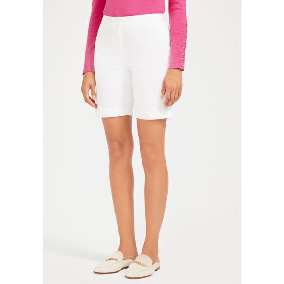 J. Mclaughlin Woman’s Celia Bermuda Shorts White Size 0 - Picture 2 of 7